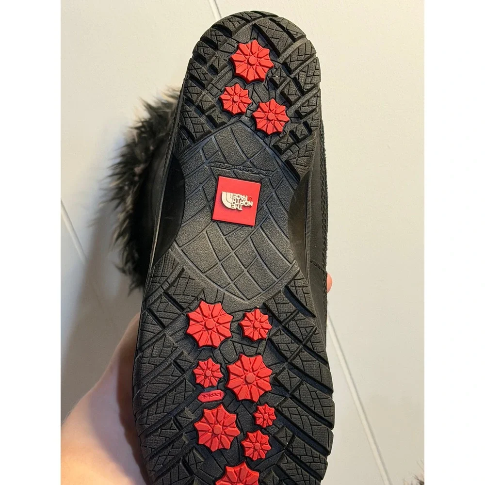 The North Face Snow Boots Black Waterproof Primaloft Faux Fur‎ Winter Womens 7.5